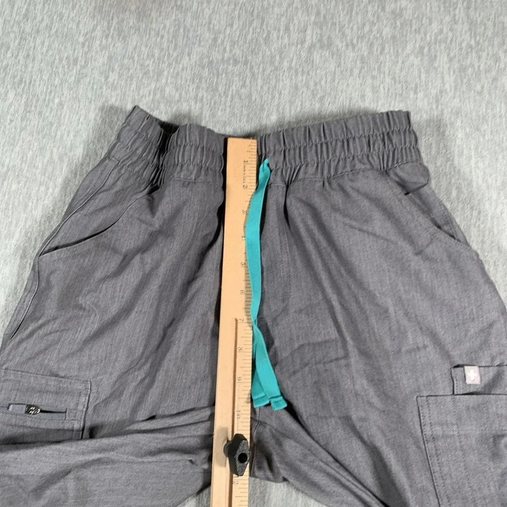 FIGS Scrub Pants Womens XS‎ Gray Technical Collection Drawstring Cargo Pockets
